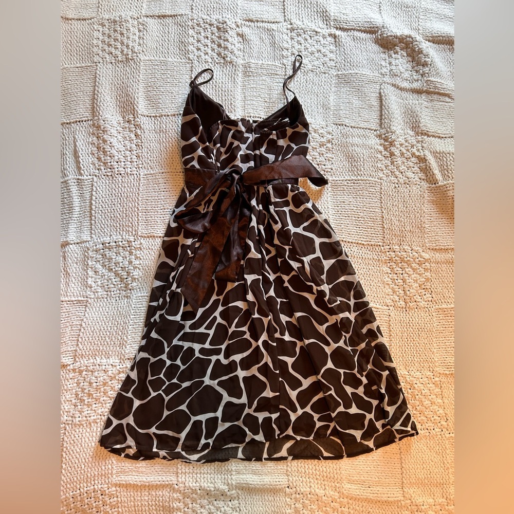 Y2K Forever 21 Brown and White Cow Animal Print Mini Dress - Picture 3 of 4